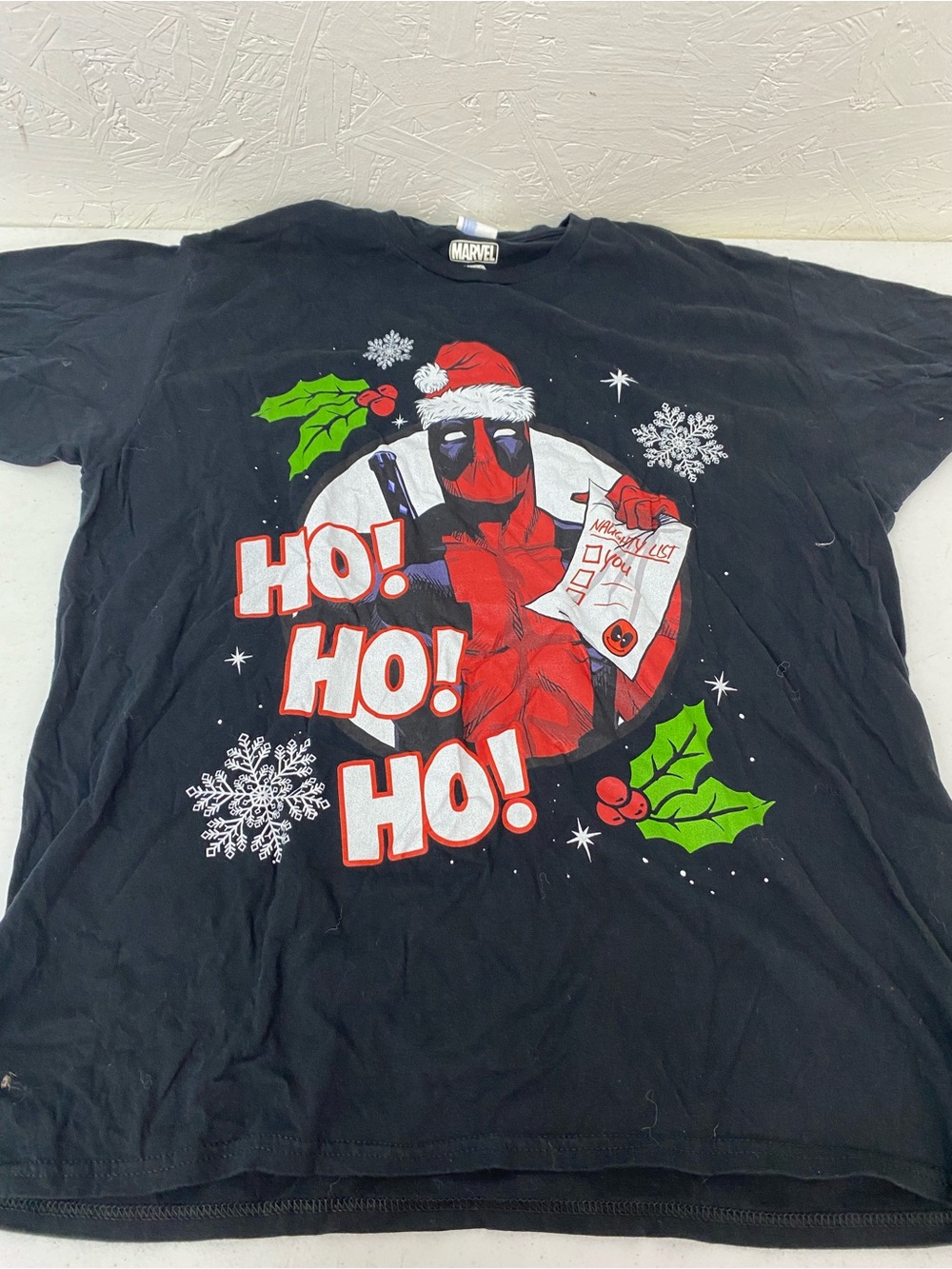 Marvel Deadpool Black Red Holiday Graphic Tee